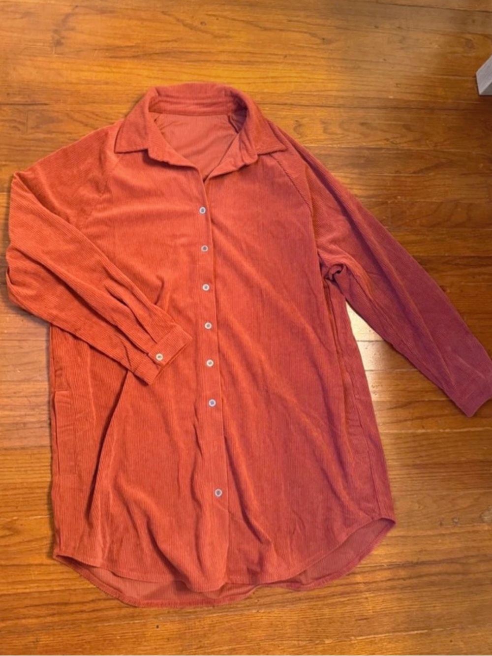 Women’s Long-Sleeve Button-Up Dress Burgundy